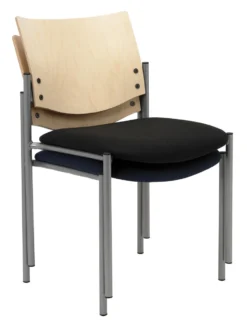 Evolve Upholstered Guest Stacker W/ Wood Back -Office Chair Shop 389 1310 Wood Stack 19758.1511187873