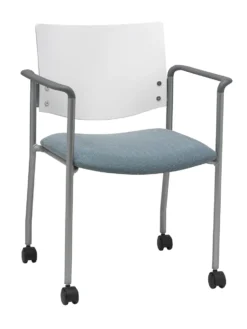 Evolve Upholstered Mobile Guest With Wood Back -Office Chair Shop 394 CS1311 White Back 94400.1511191692