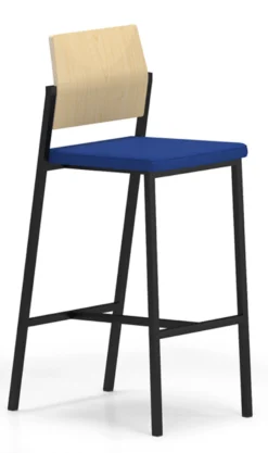 Avon Guest/Reception Stool With Upholstered Seat And Laminate Back