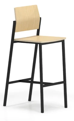 Avon Cafe Stool / Laminate Back And Seat -Office Chair Shop Avon AV1931S6 v1 NATMPL BLK CafeStool HI 57395.1496841370