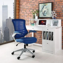 Flip Arm Ergonomic Task Chair -Office Chair Shop EEI 210 BLU 4 87560.1446564459
