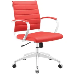 Hally Faux Leather Medium Back Task -Office Chair Shop EEI 273 RED 94003.1447349263