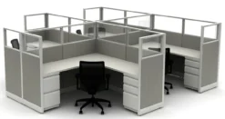 Accelerate 4 Pack L-Stations W/ Framed Glass