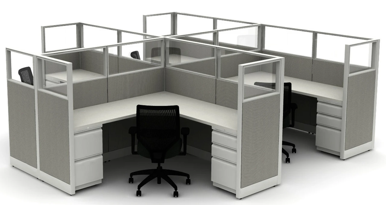 Accelerate 4 Pack L-Stations W/ Framed Glass 3 Accelerate 4 Pack L-Stations W/ Framed Glass