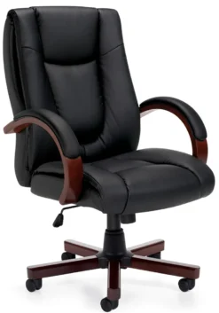 Luxhide Wood Trim Executive Chair