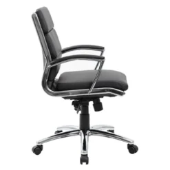 Leatherette Upholstered Mid-Back Executive Chair -Office Chair Shop Mid Back Executive Guest Chair4 B9476 BK 22511.1455744754