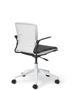 Active Tasker Chair With Upholstered Seat -Office Chair Shop OM5 AT White base Back 3QTR 11175.1642113431