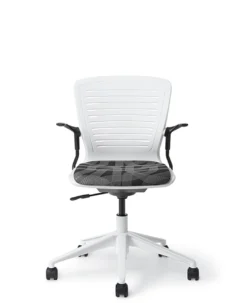 Active Tasker Chair With Upholstered Seat -Office Chair Shop OM5 AT White base Front 1 79648.1642113429