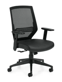 High Back Mesh Task Patterned Black Luxhide Seat