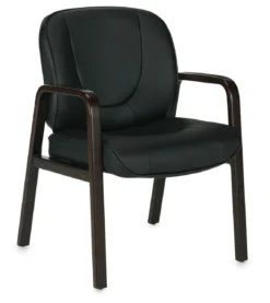 Luxhide Guest Chair With Wood Accents