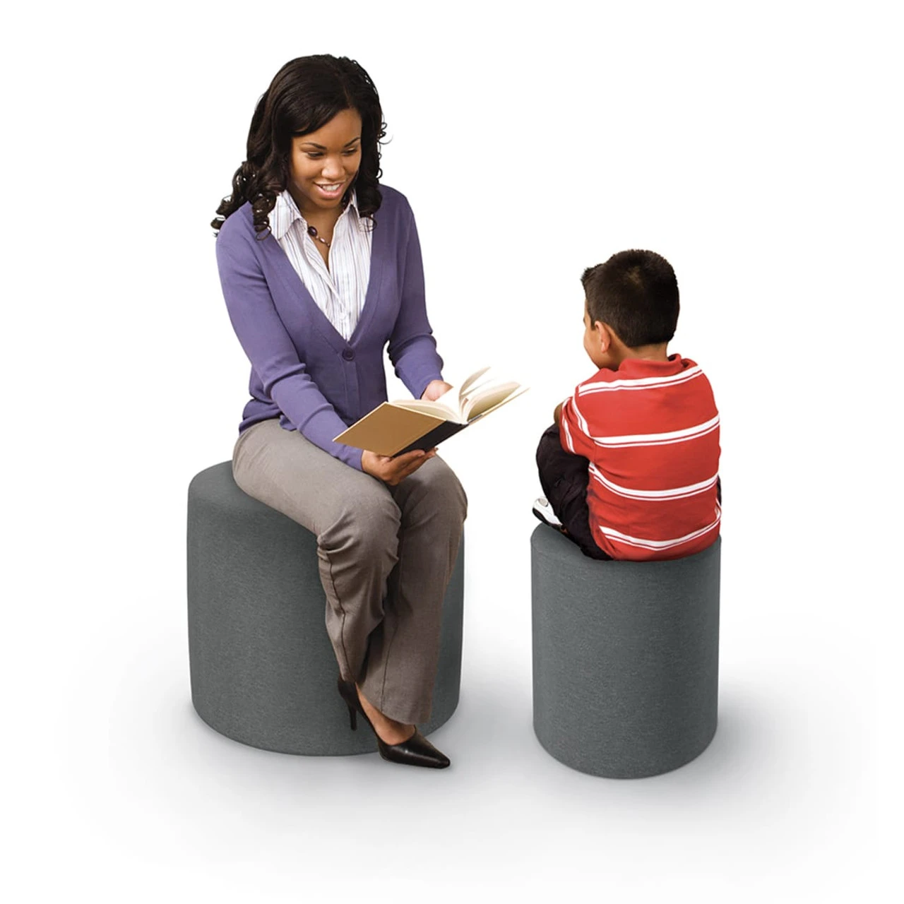 Economy Grey Poof Stool 4 Economy Grey Poof Stool - Image 2