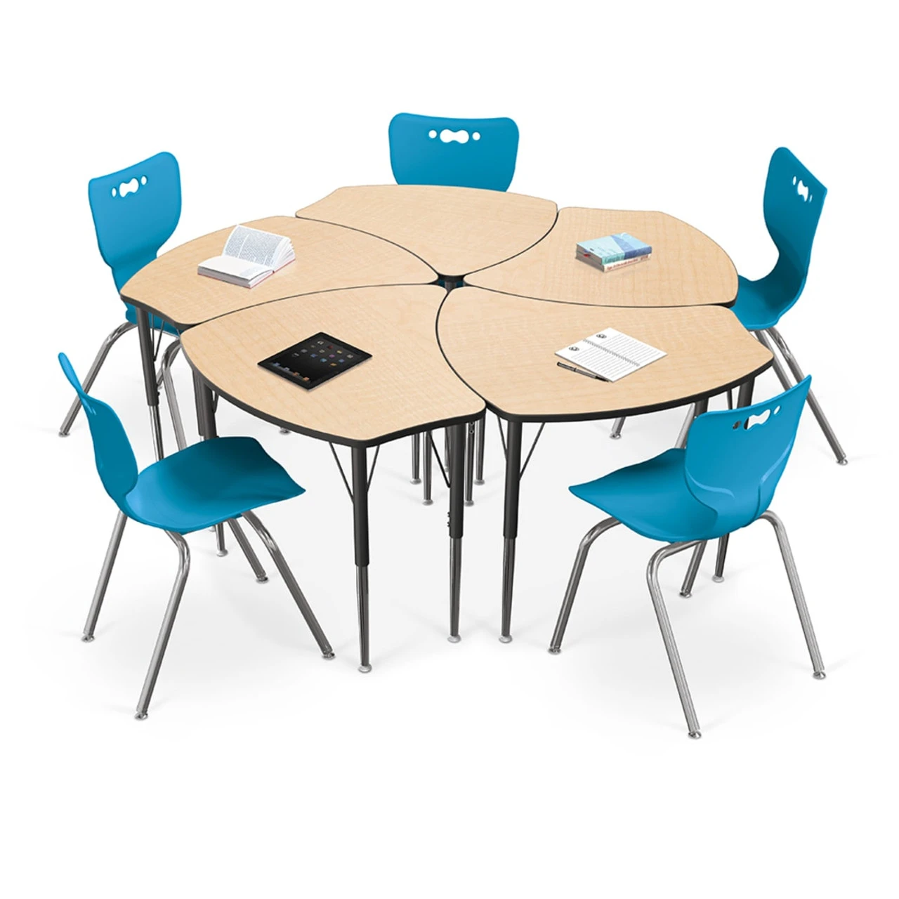 Economy Shapes Height Adjustable Student Desk Work Pod