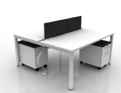 Empower 2 Person Shared Work Table Set With Power And Storage