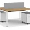 Empower 2 Person Shared Work Table Set With Storage -Office Chair Shop empower2pwht 47612.1671724448