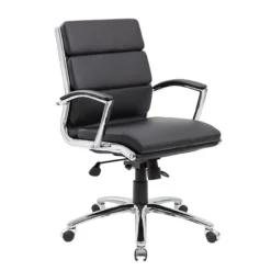 Leatherette Upholstered Mid-Back Executive Chair -Office Chair Shop ocusa.B9476 BK 69456.1560264138