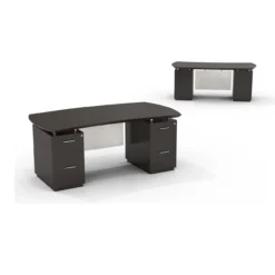 Sterling Laminate Desk With Pedestals -Office Chair Shop sted72ftexturemocha 95321.1491401409